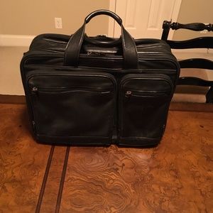 Hartmann Black Leather vintage briefcase